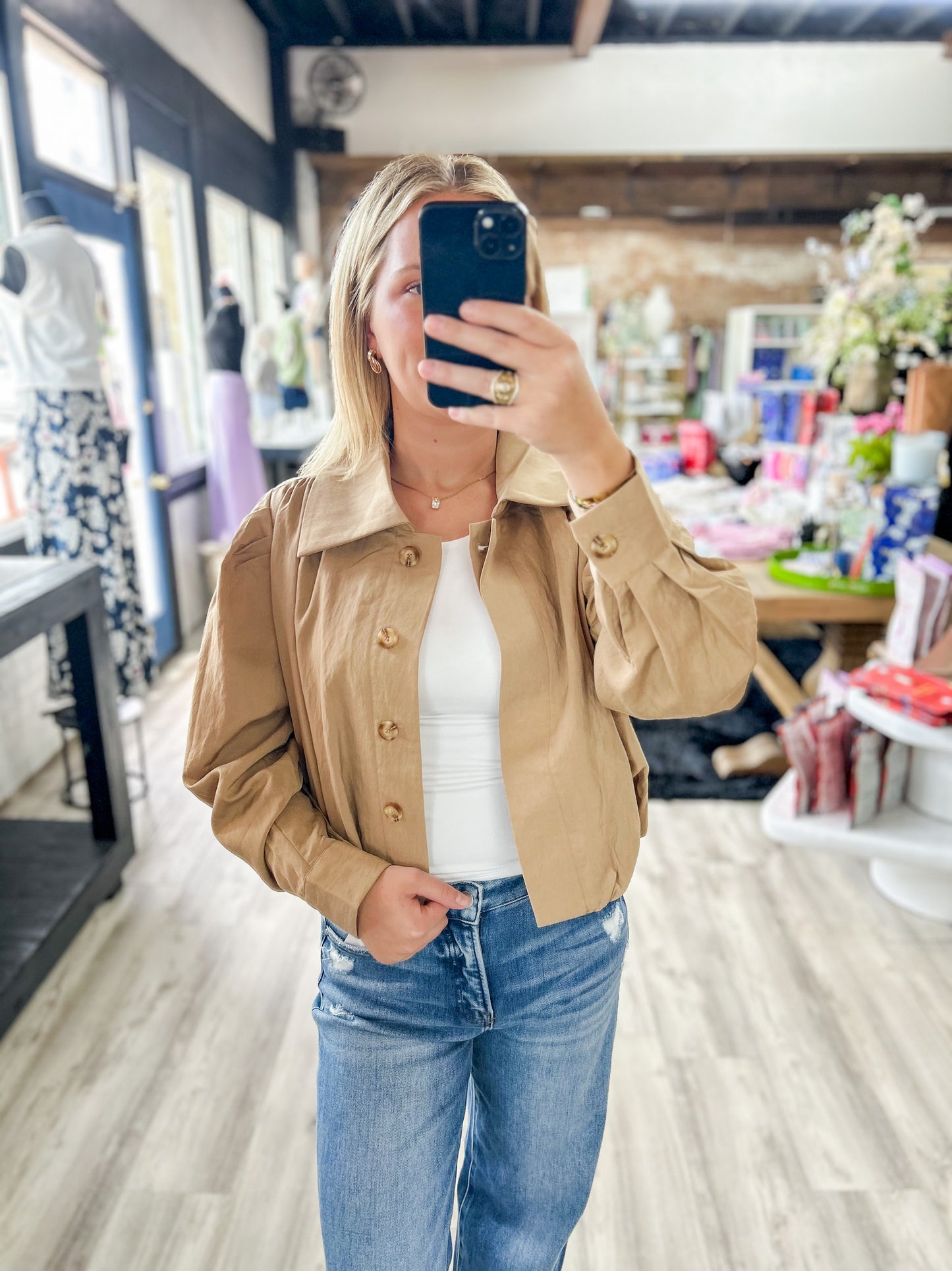 Bronzed Bubble Shacket