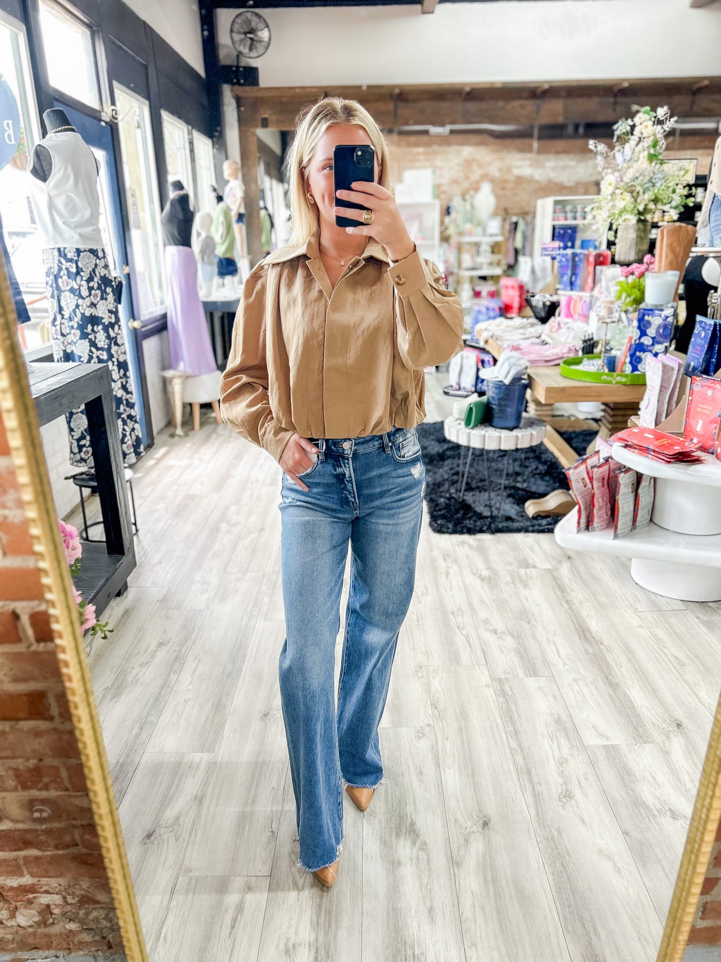 Bronzed Bubble Shacket