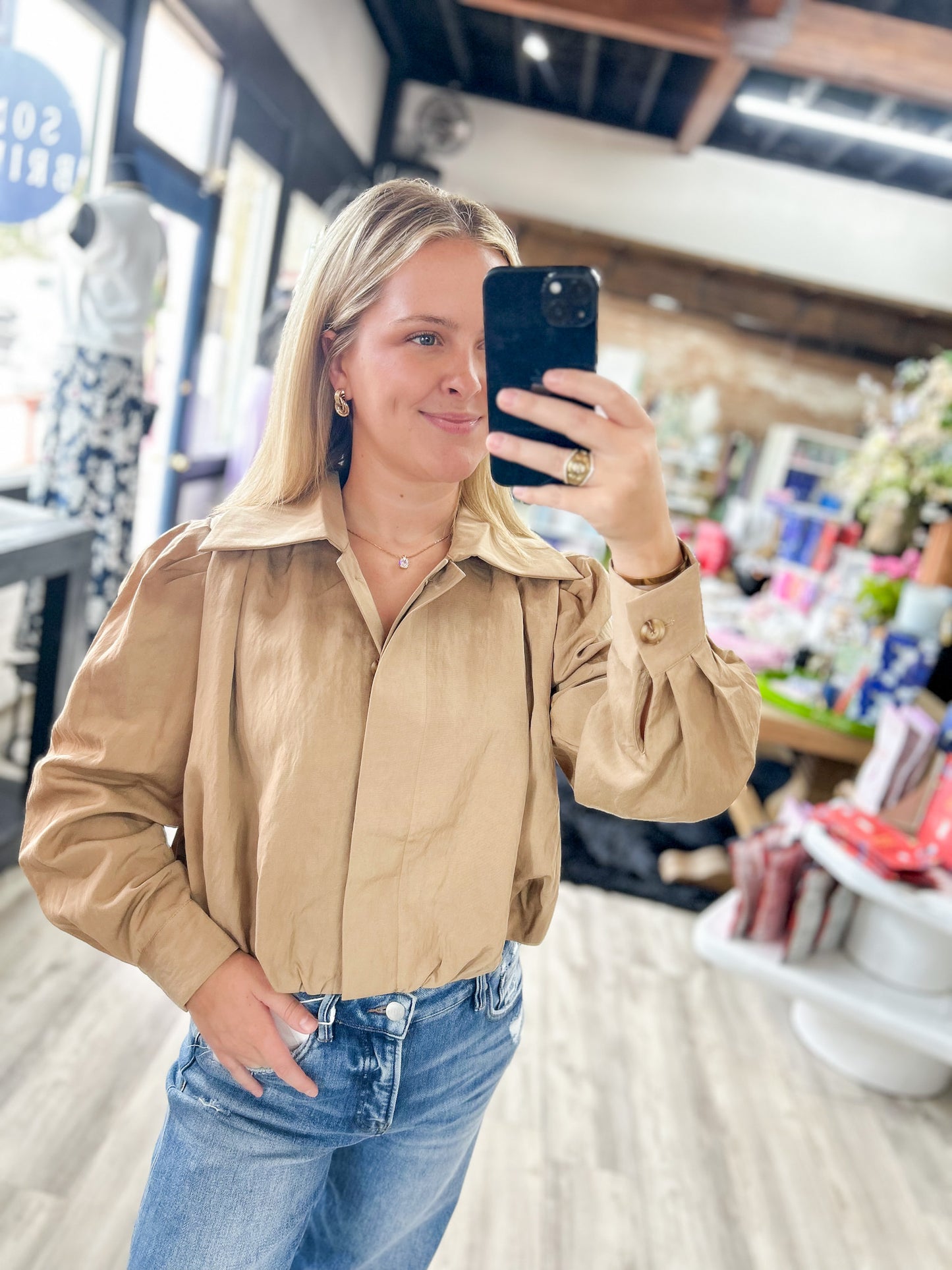 Bronzed Bubble Shacket