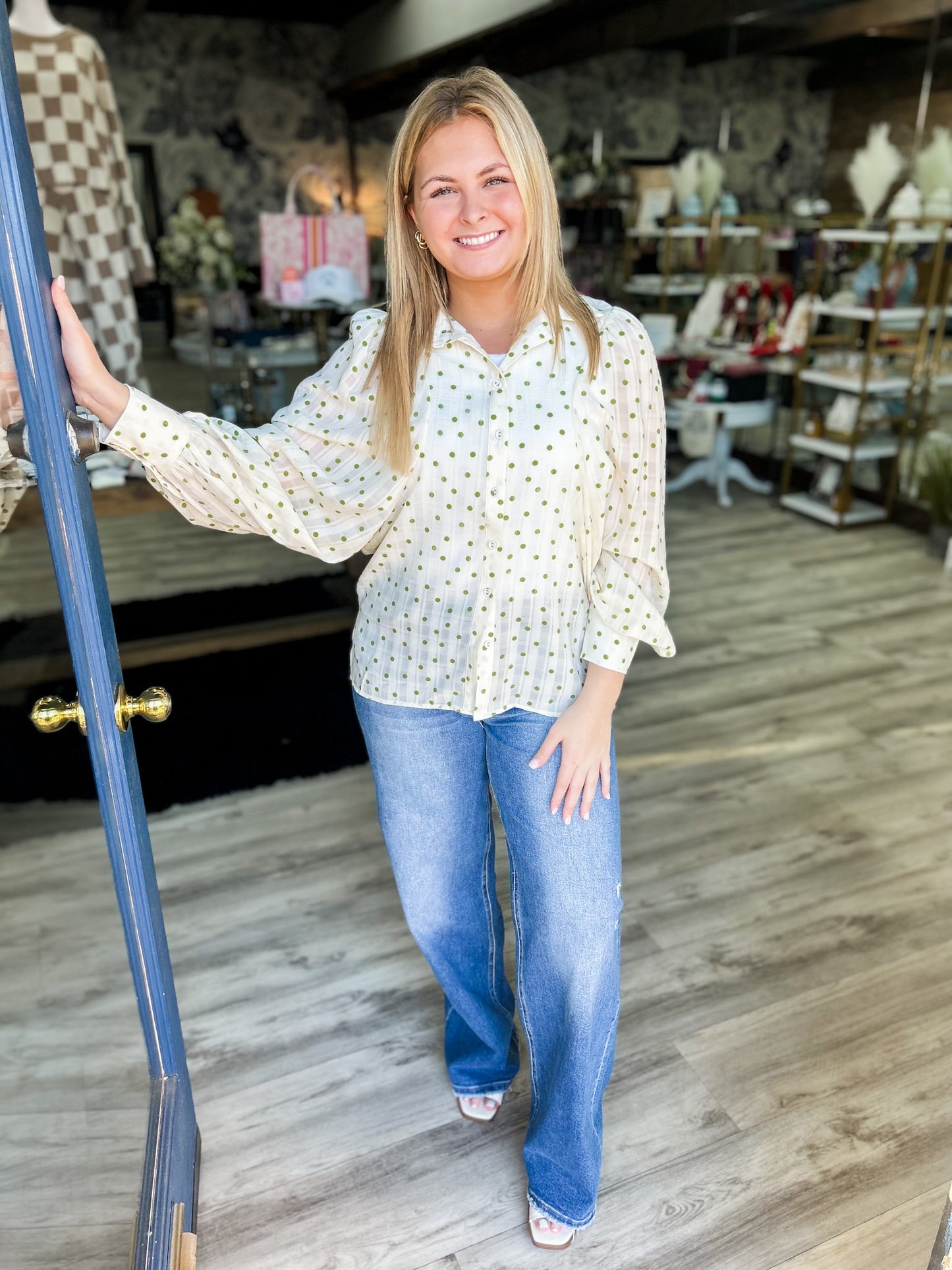 Switch It Up Sage Blouse