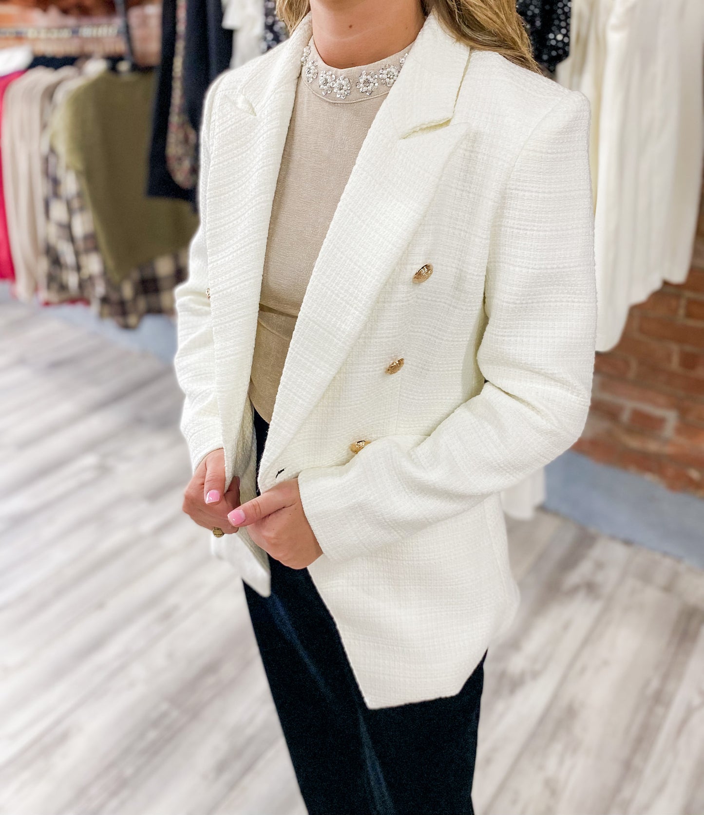 Gold Buttoned Blazer