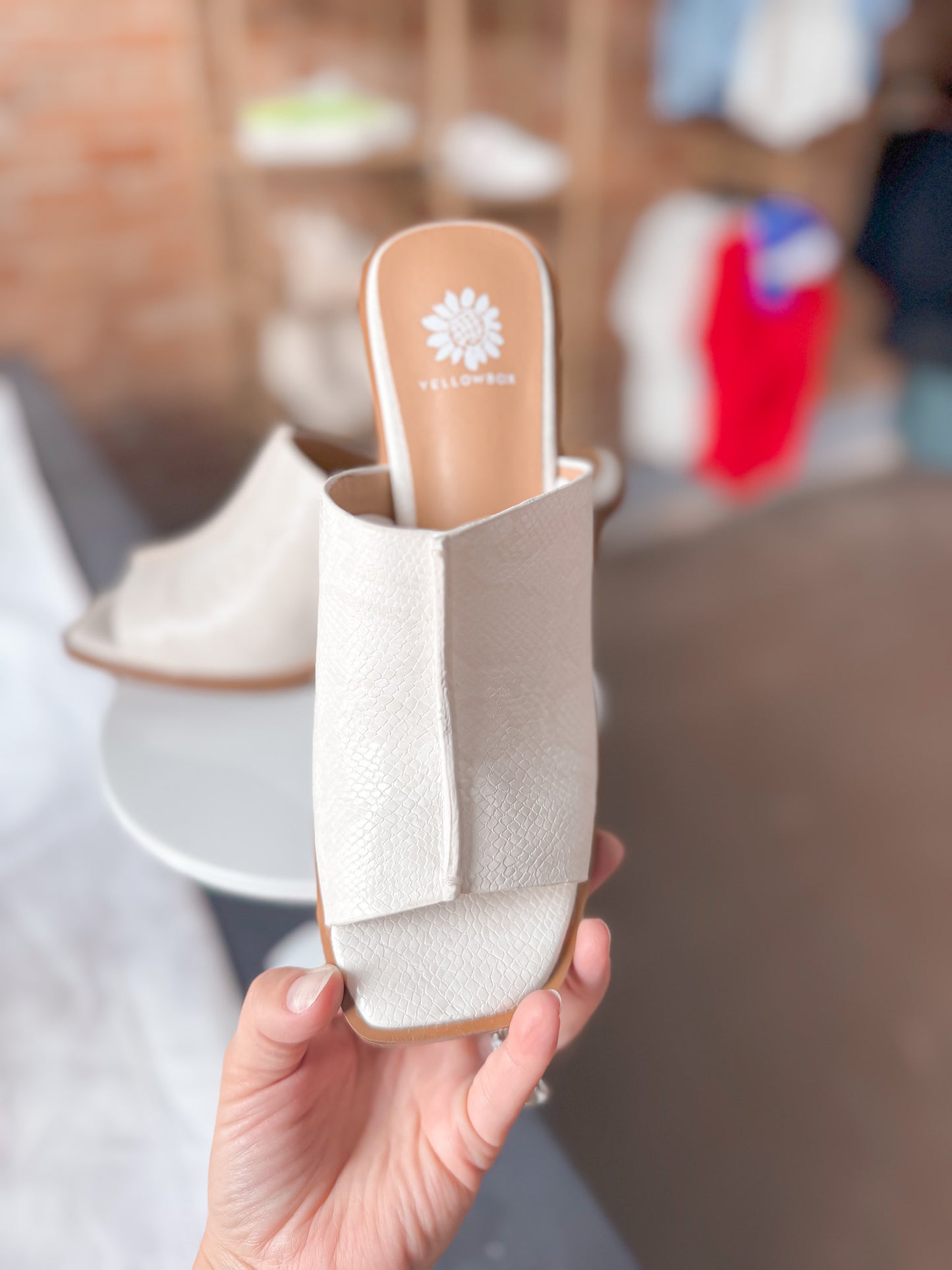 White Velour Wedge