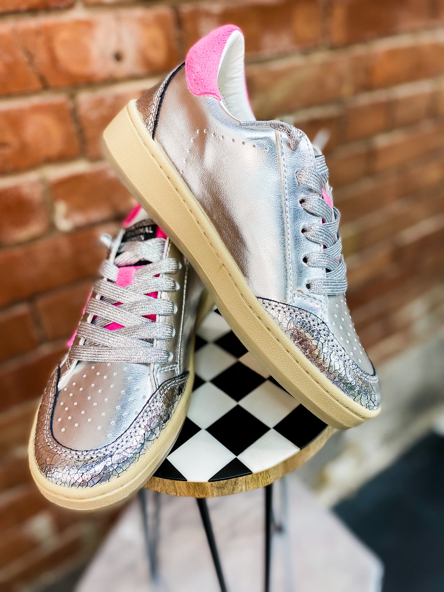 Metallic Washed Pink Sneakers