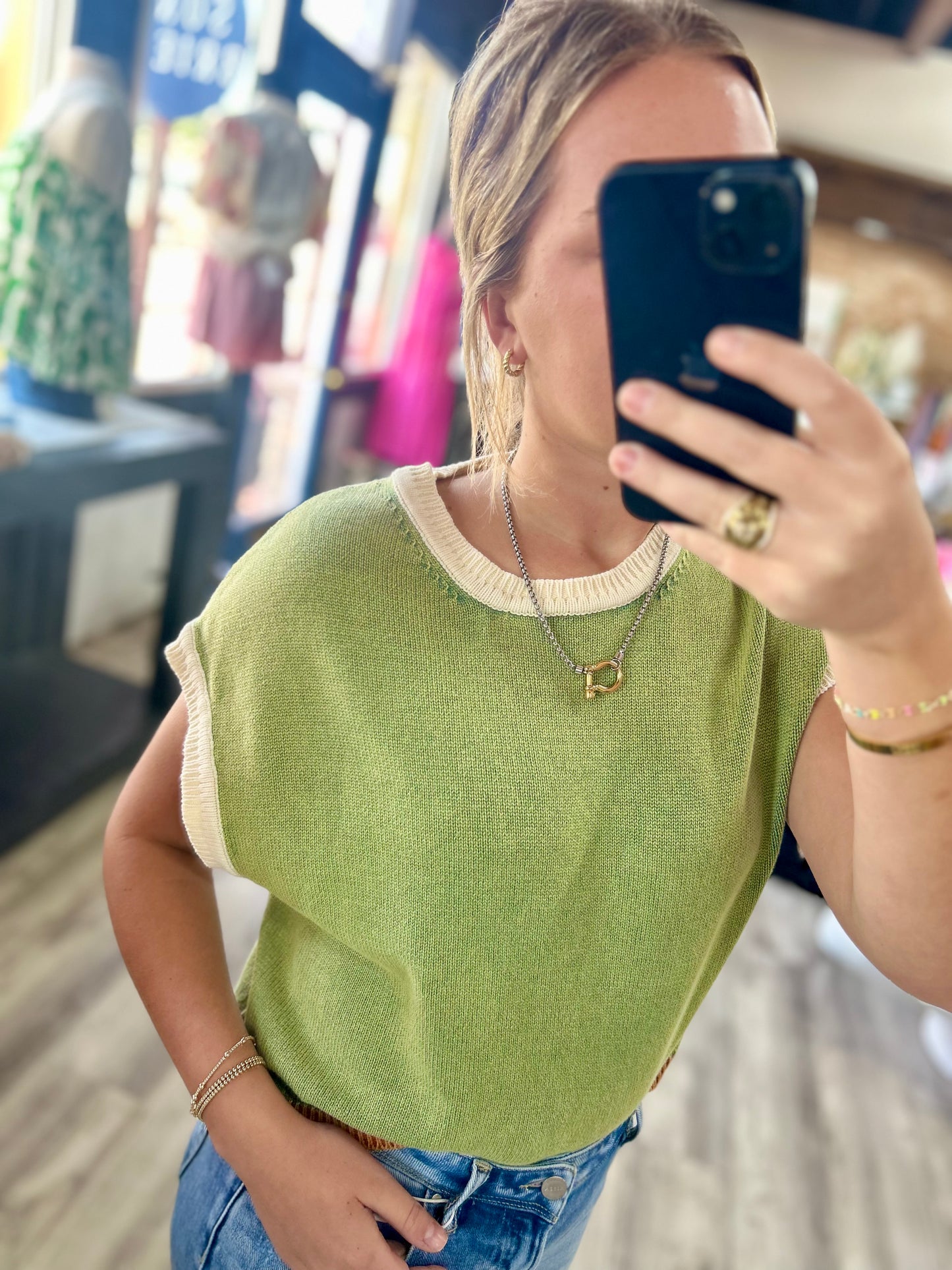 Slate Sleeveless Sweater