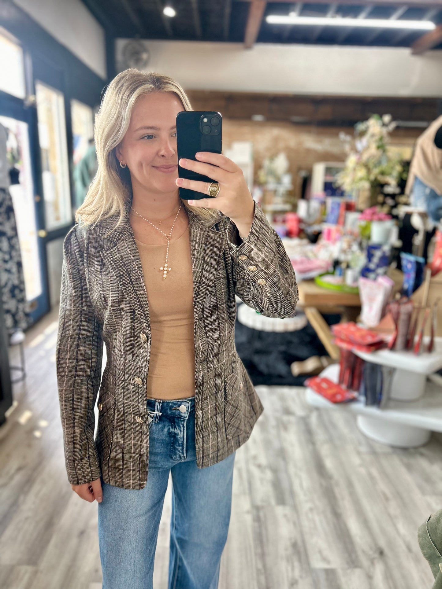 Betty Plaid Blazer