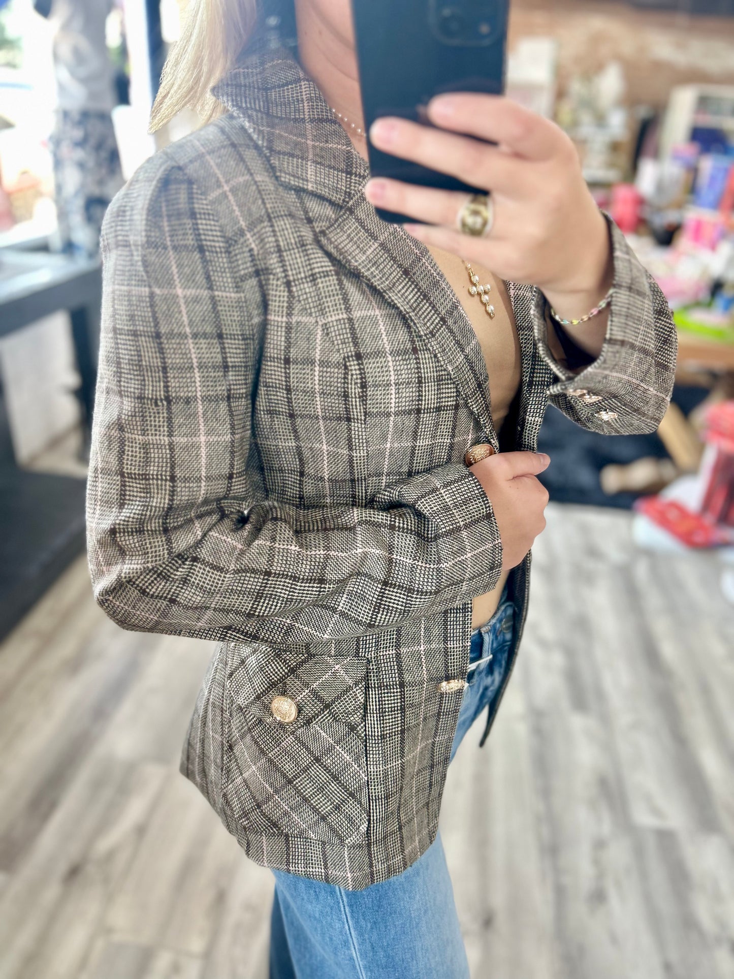 Betty Plaid Blazer