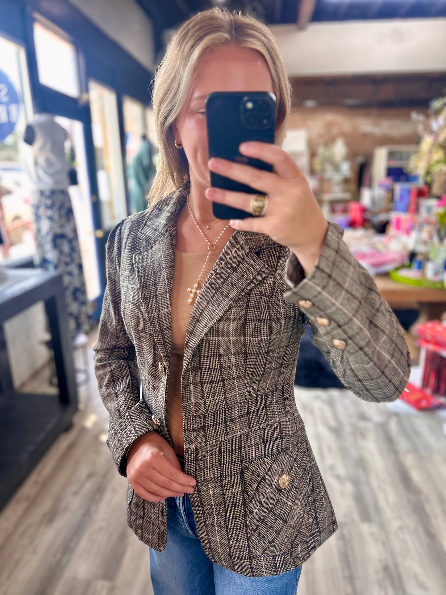 Betty Plaid Blazer