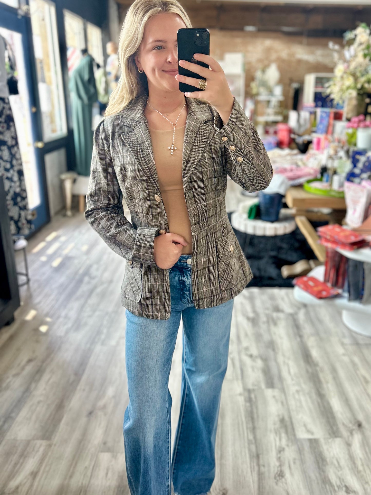 Betty Plaid Blazer