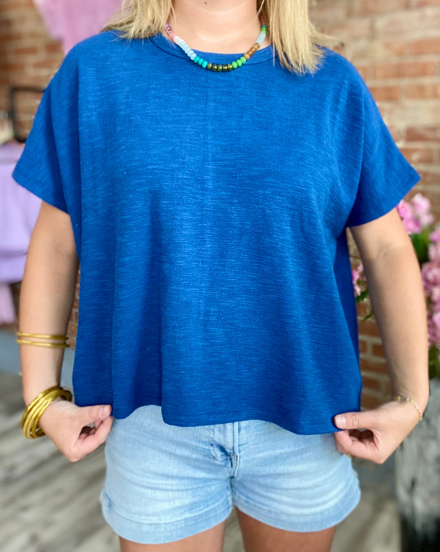 Navy Days Cropped Tee