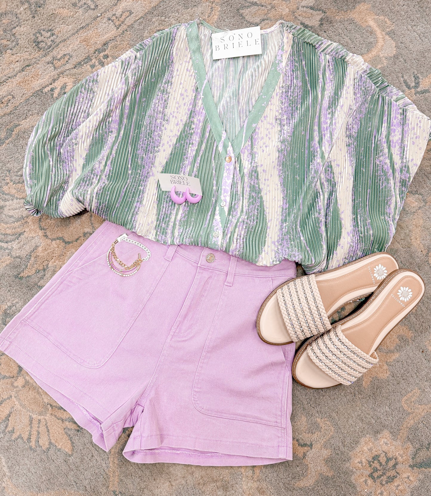 Lavender High Rise Shorts