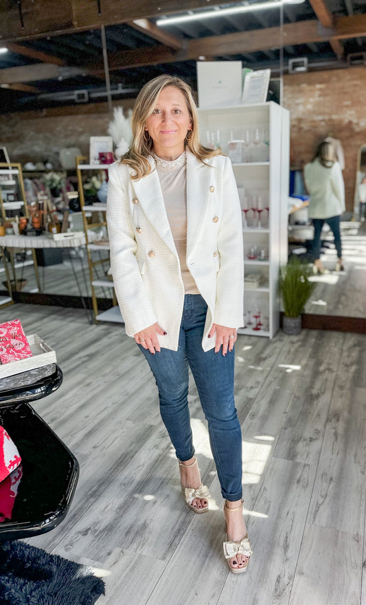 Gold Buttoned Blazer