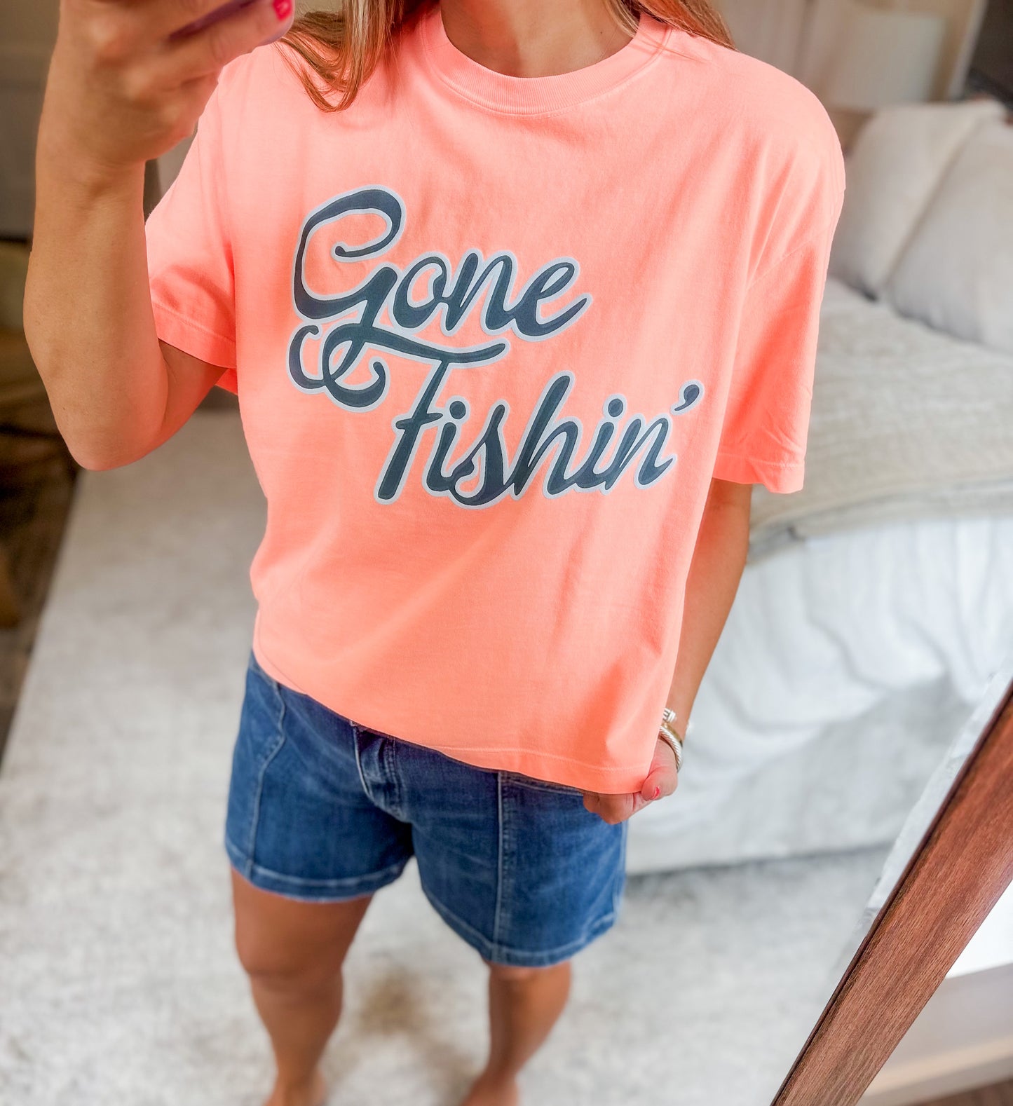 Gone Fishin' Crop Tee
