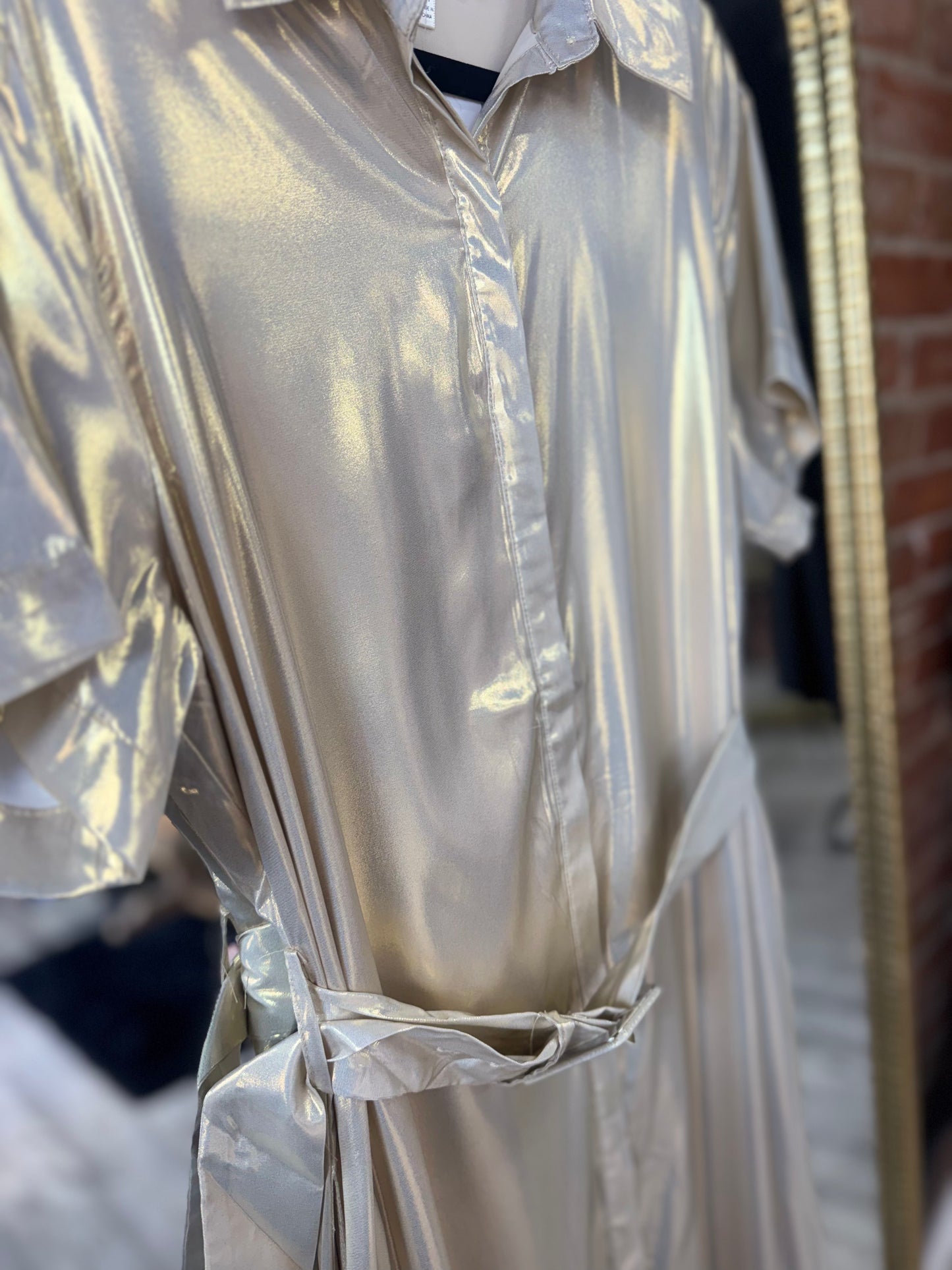 Pearly Collared Maxi Dress