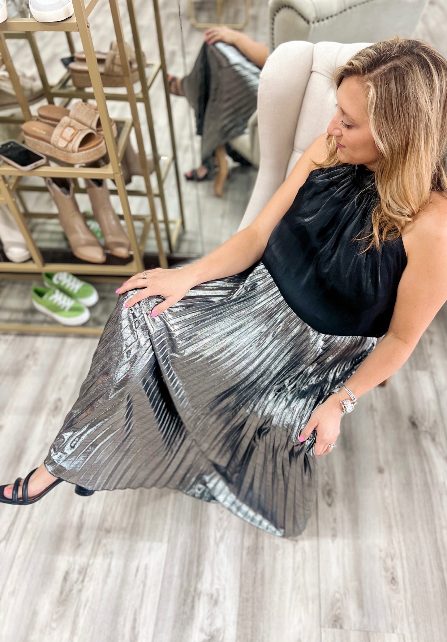 Bradshaw Pleated Maxi Skirt