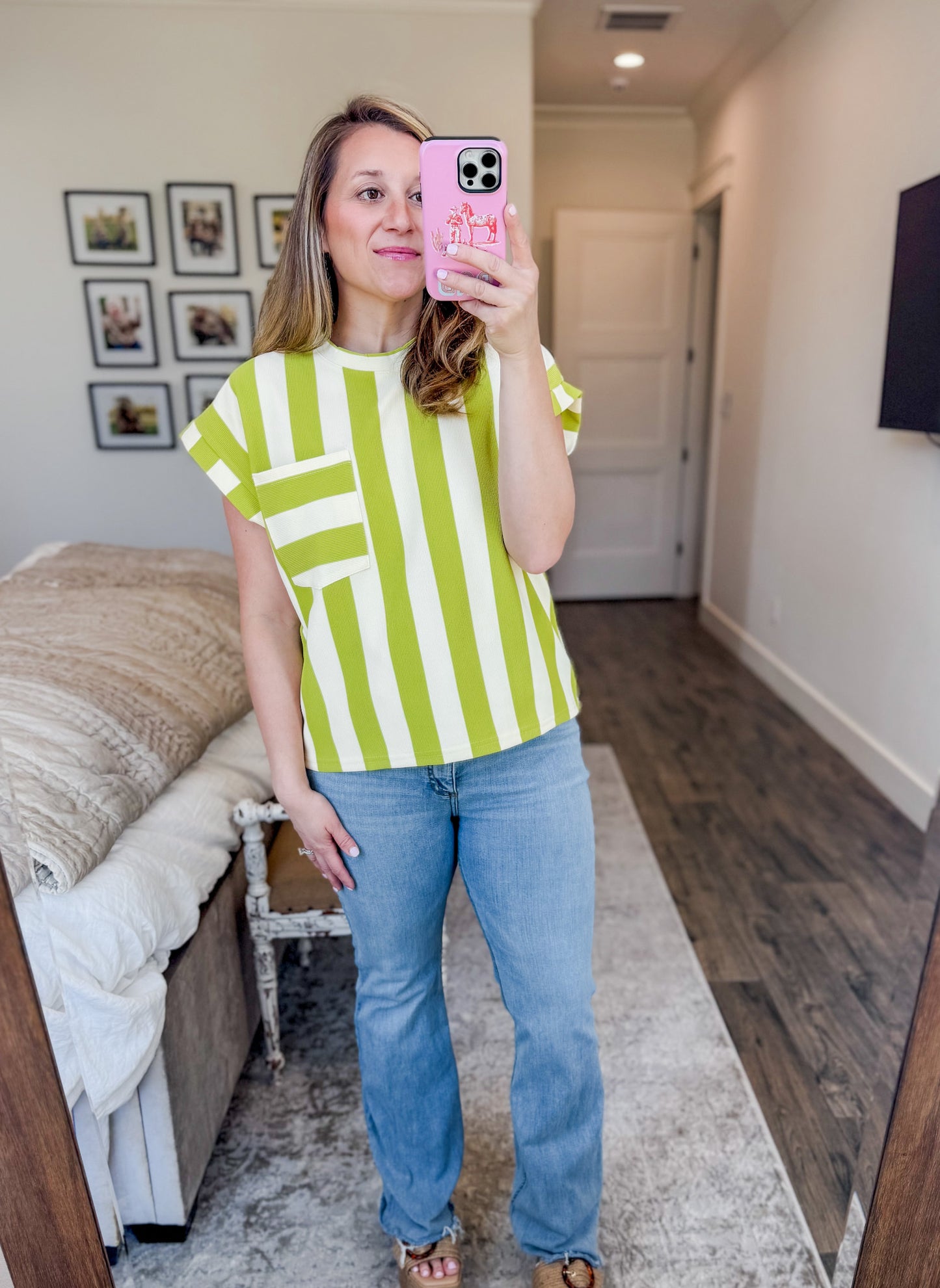 Lime Stripe Top