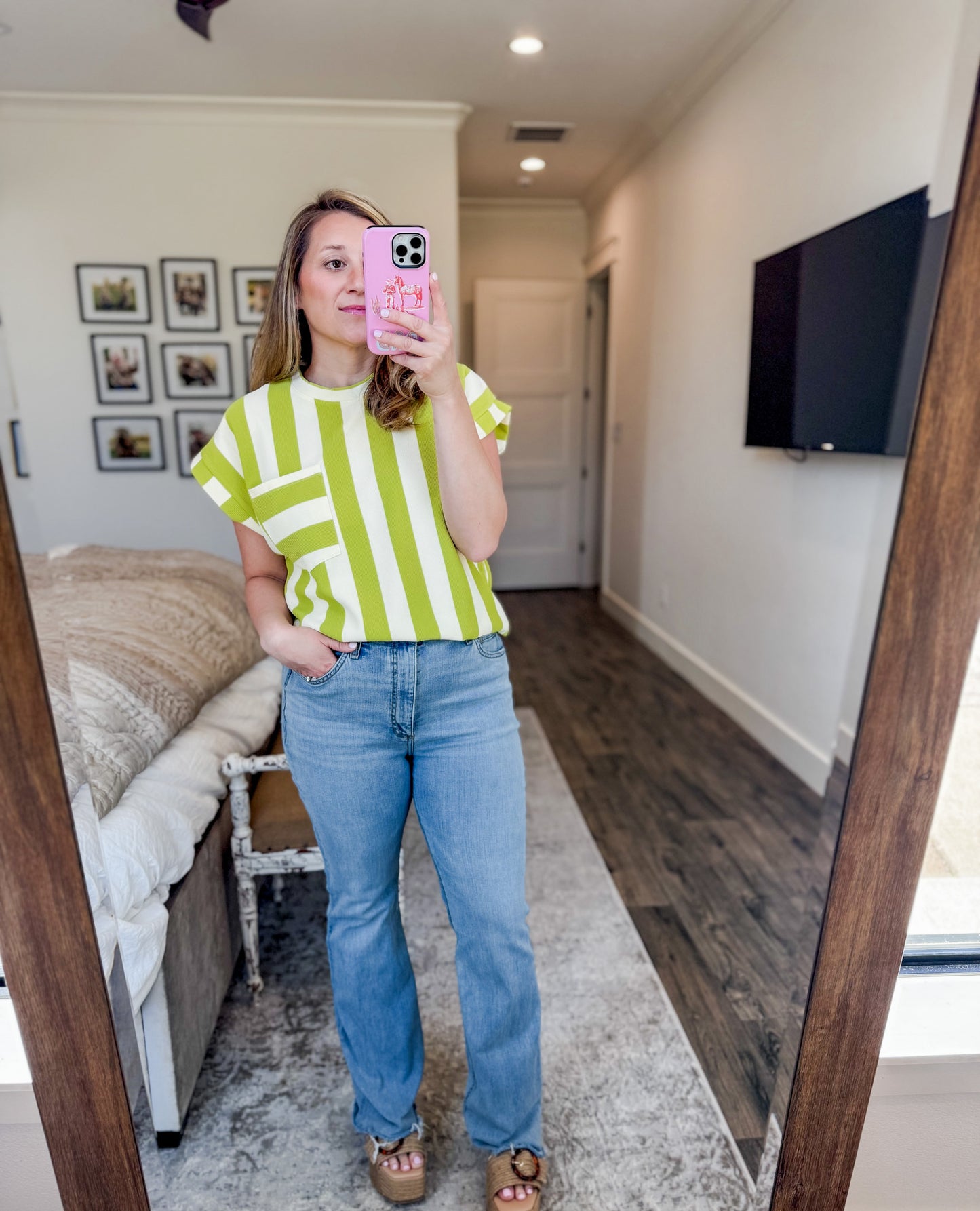 Lime Stripe Top