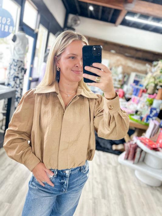 Bronzed Bubble Shacket