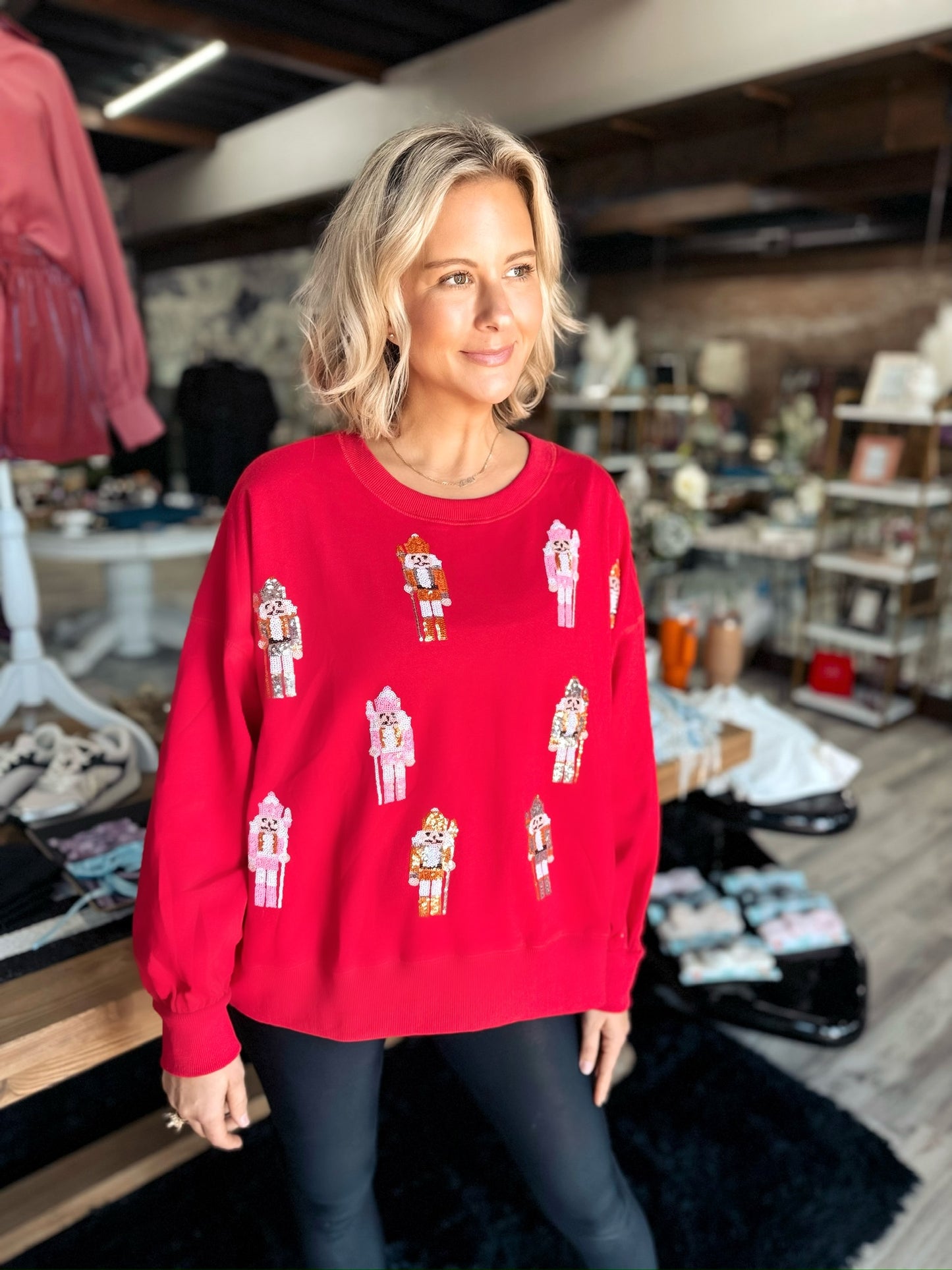 Peach Love Nutcracker Sweater