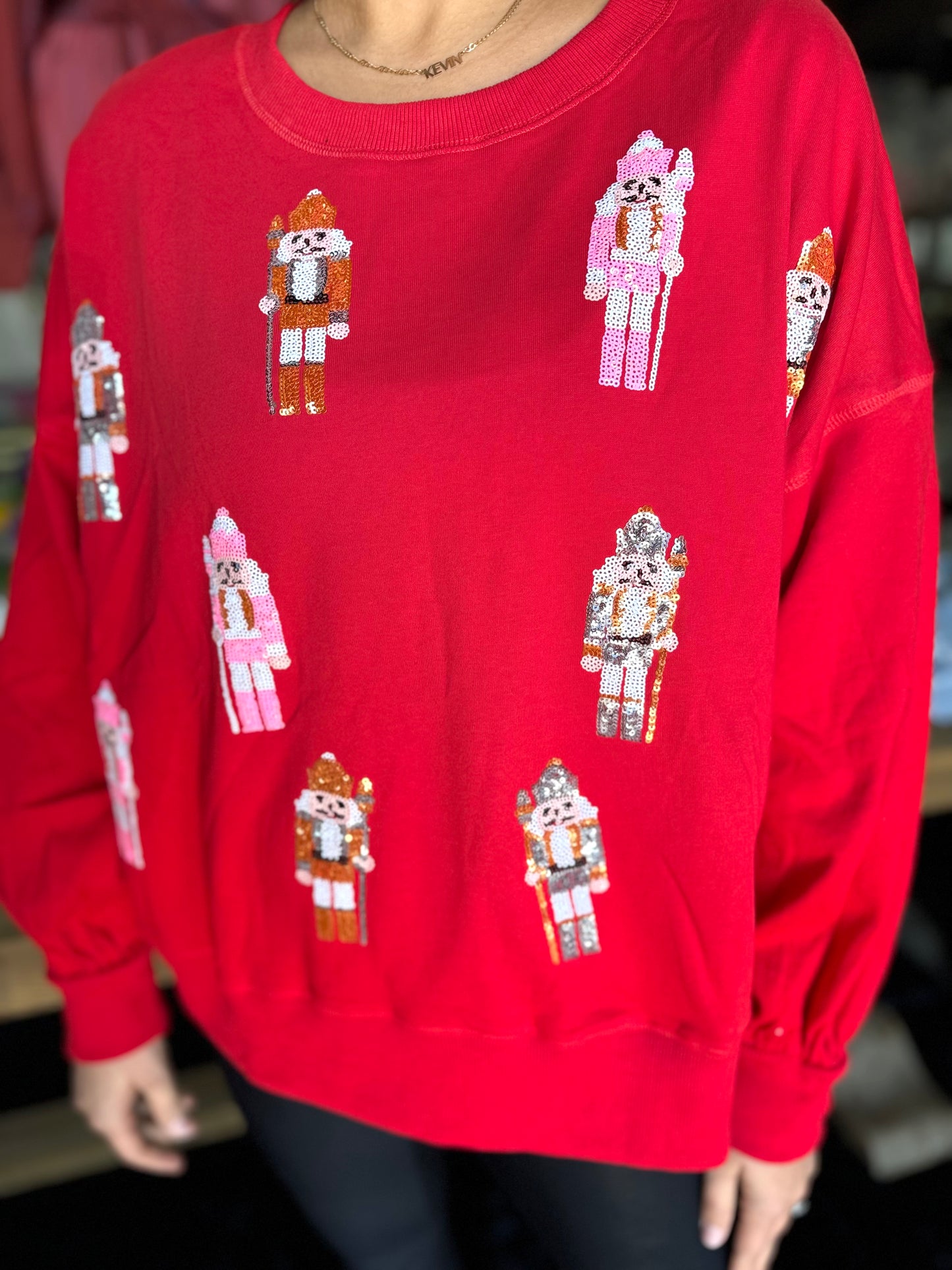 Peach Love Nutcracker Sweater