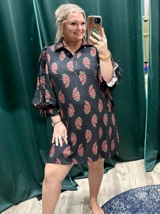 Midnight Floral Dress (plus size)