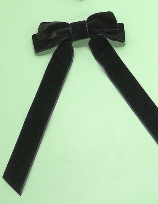 Velvet Ribbon Bow Hair Clips