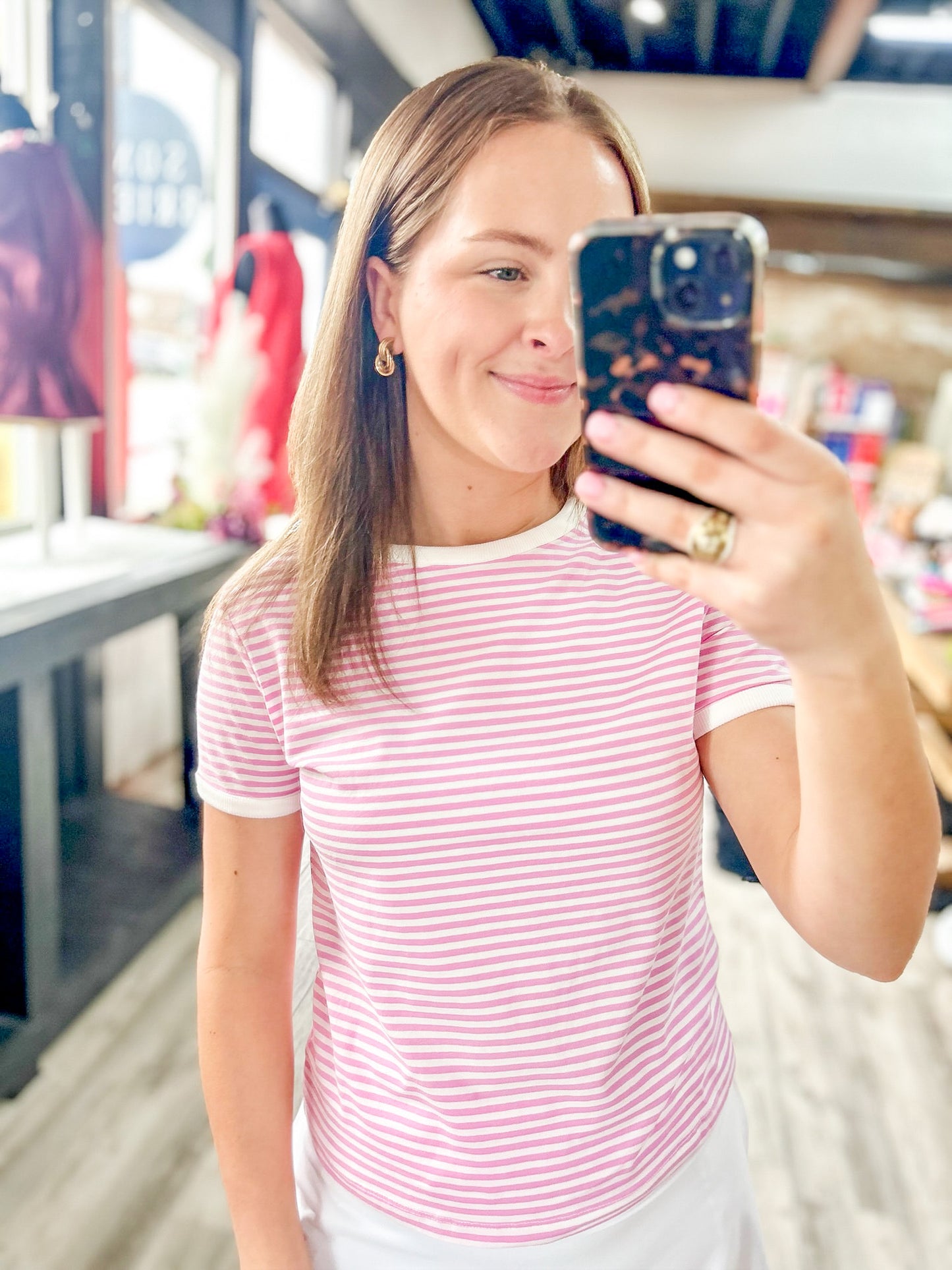 Striped Trim Tee