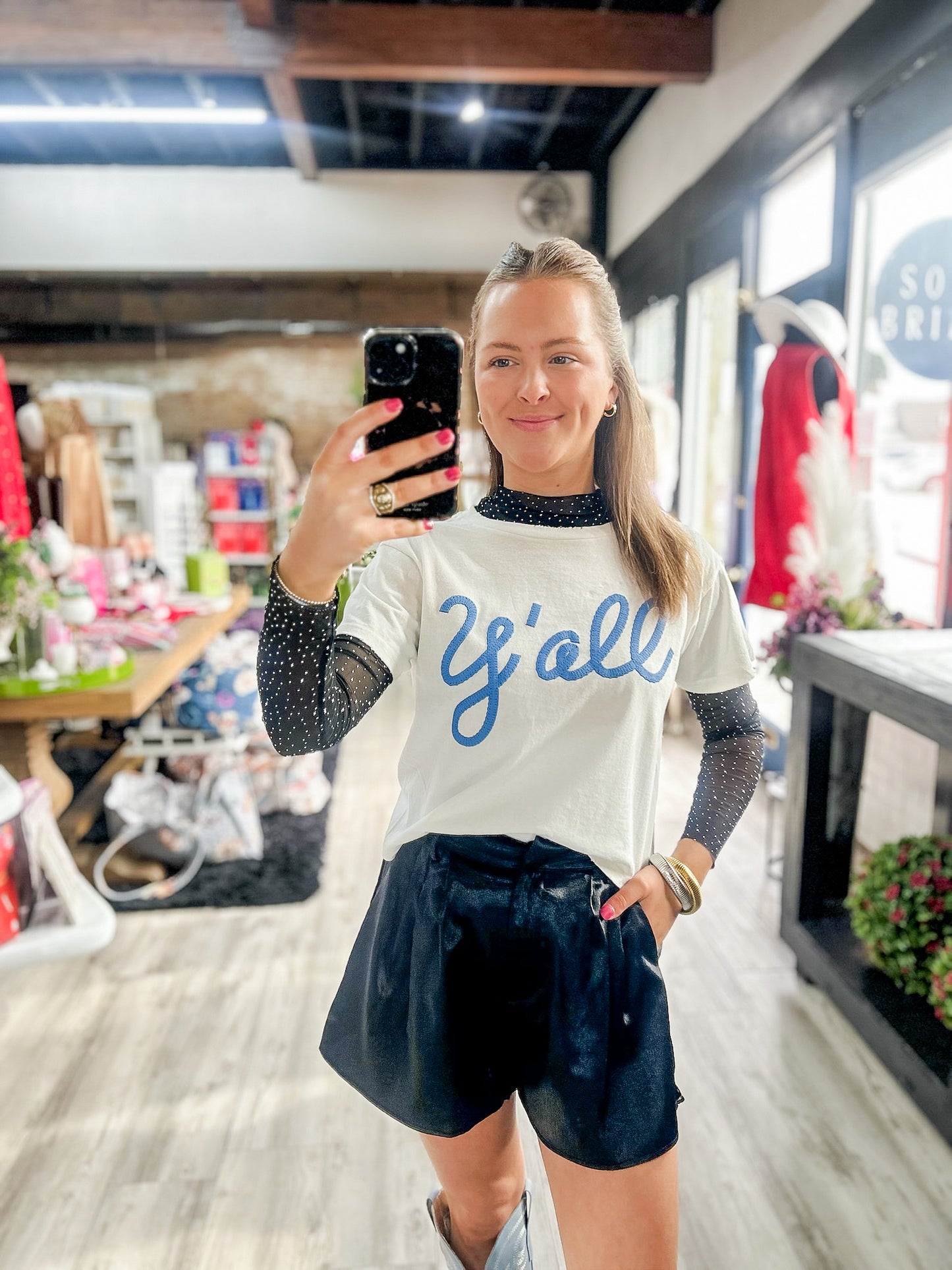 Rhinestone Lace Layering Top