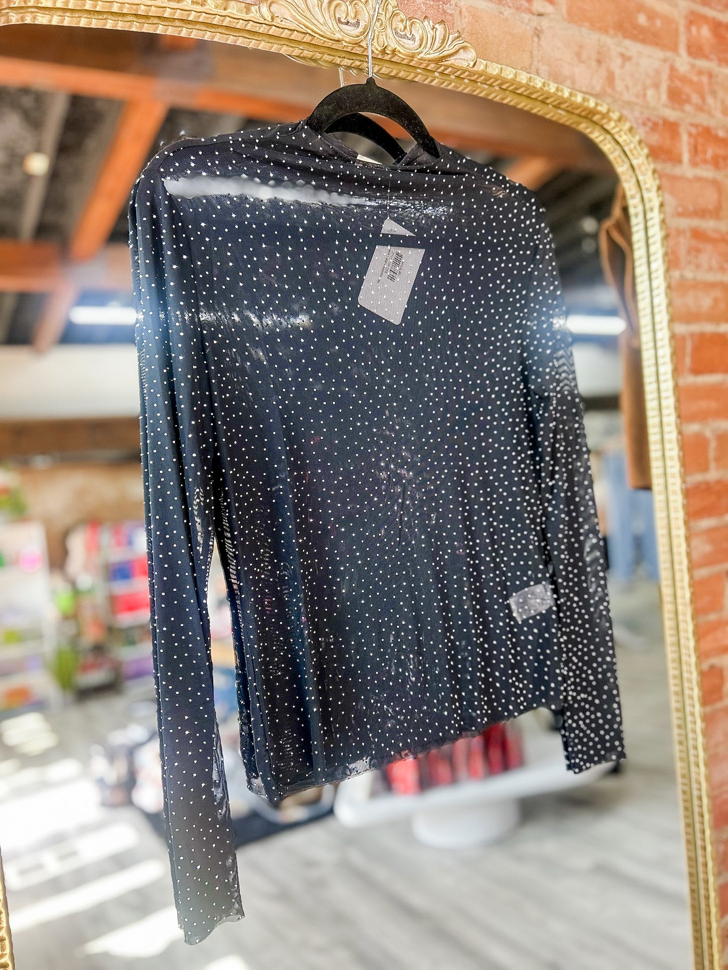 Rhinestone Lace Layering Top