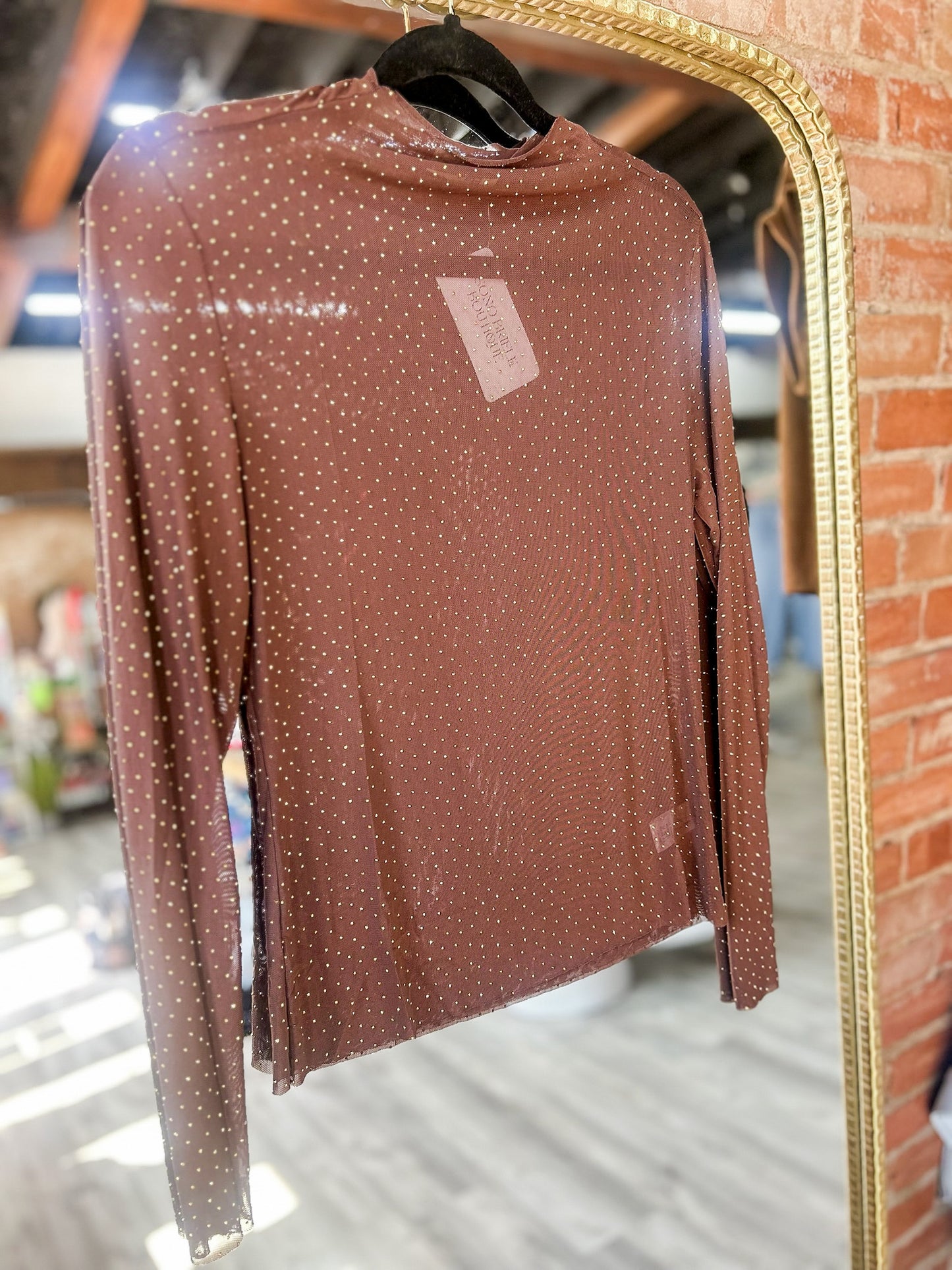 Rhinestone Lace Layering Top