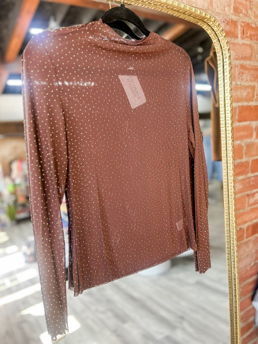 Rhinestone Lace Layering Top