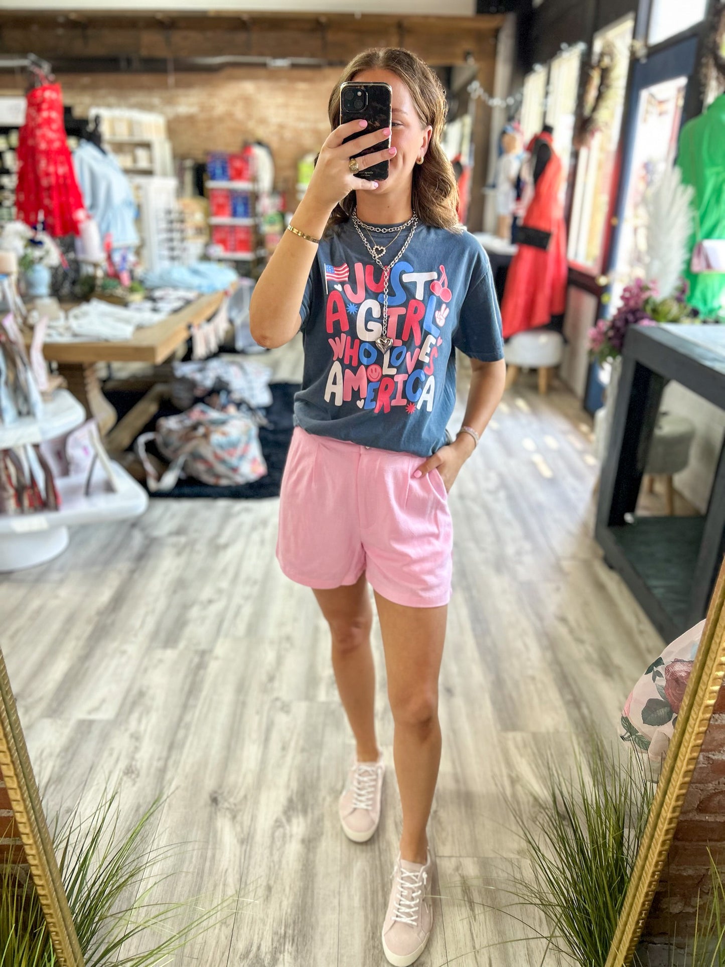 Just A Girl Who Loves America Tee