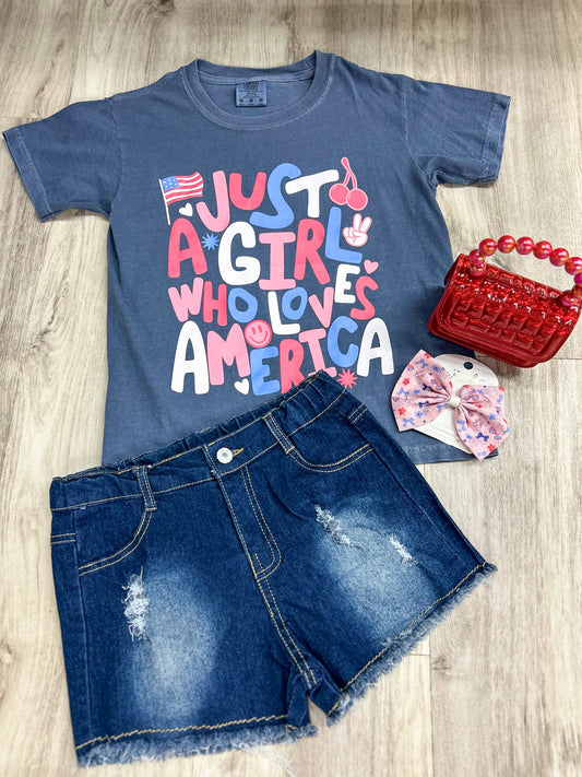 Youth Just A Girl Who Loves America Tee