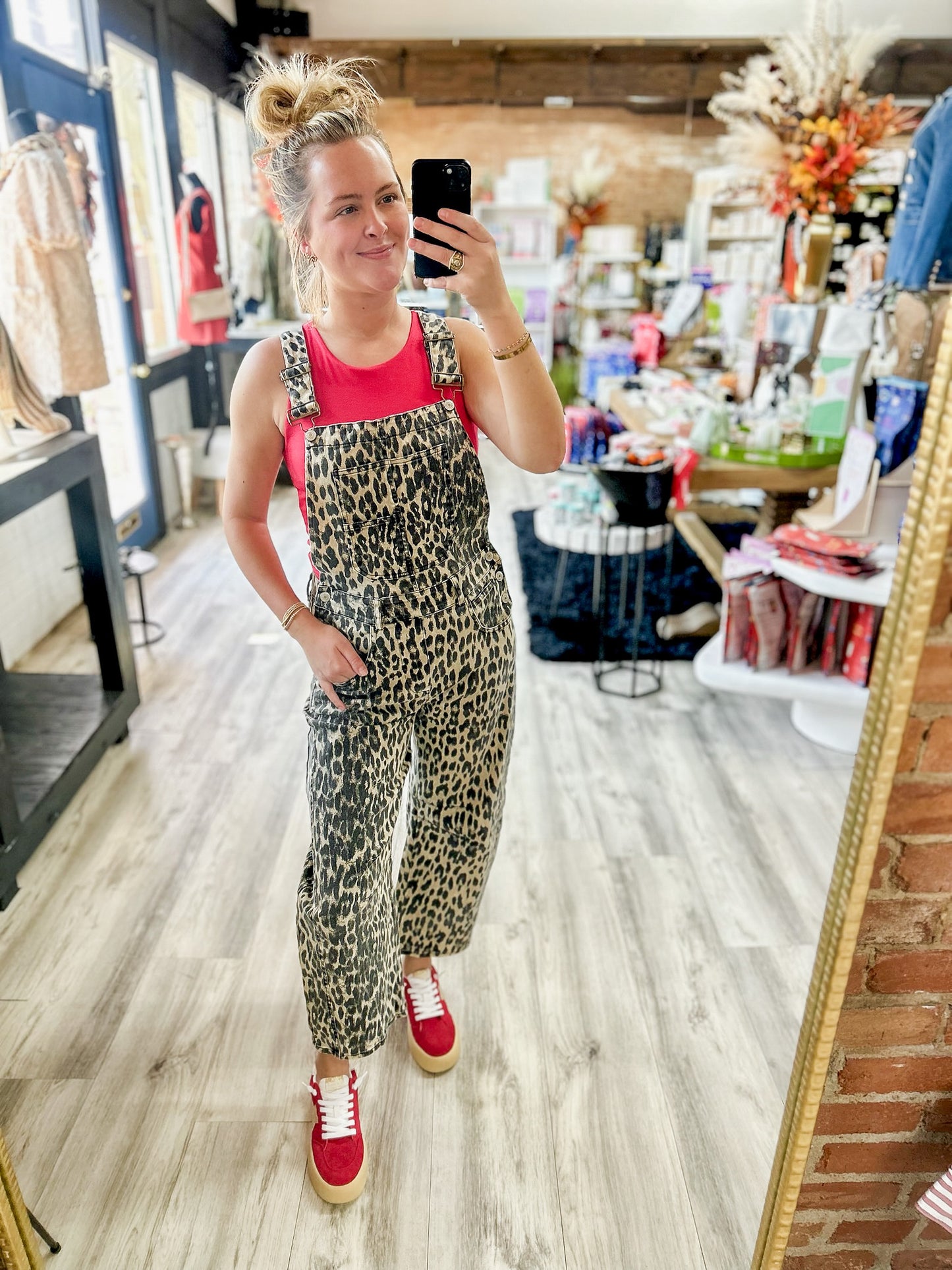 Jump Around Leopard Overalls