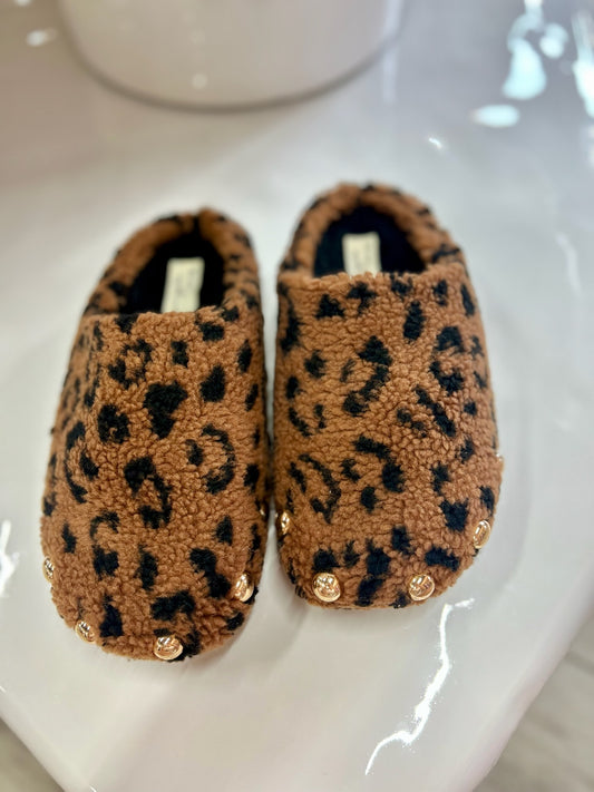 Leopard Studded Slippers