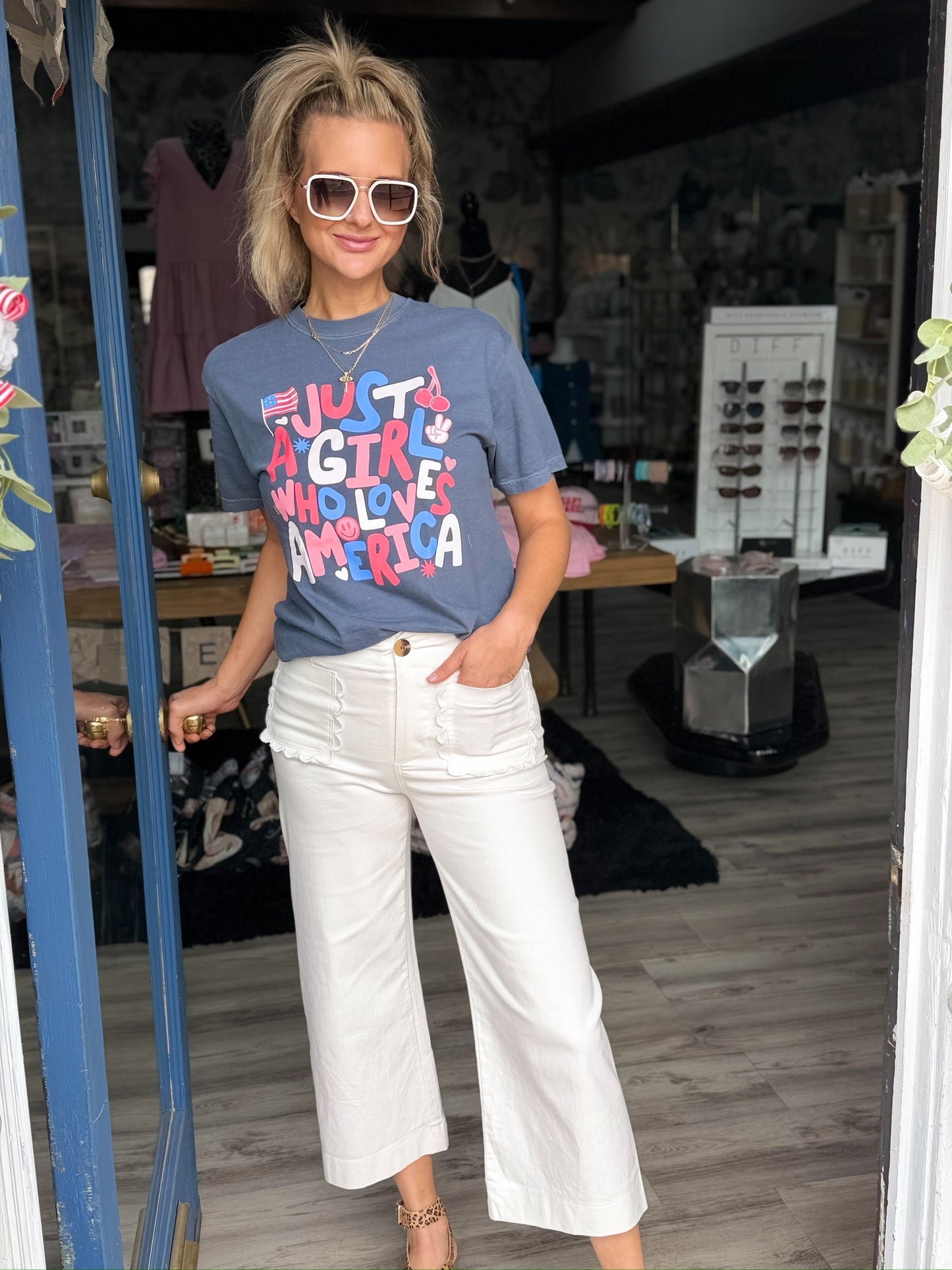 Just A Girl Who Loves America Tee