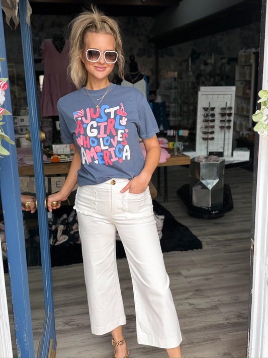 Just A Girl Who Loves America Tee