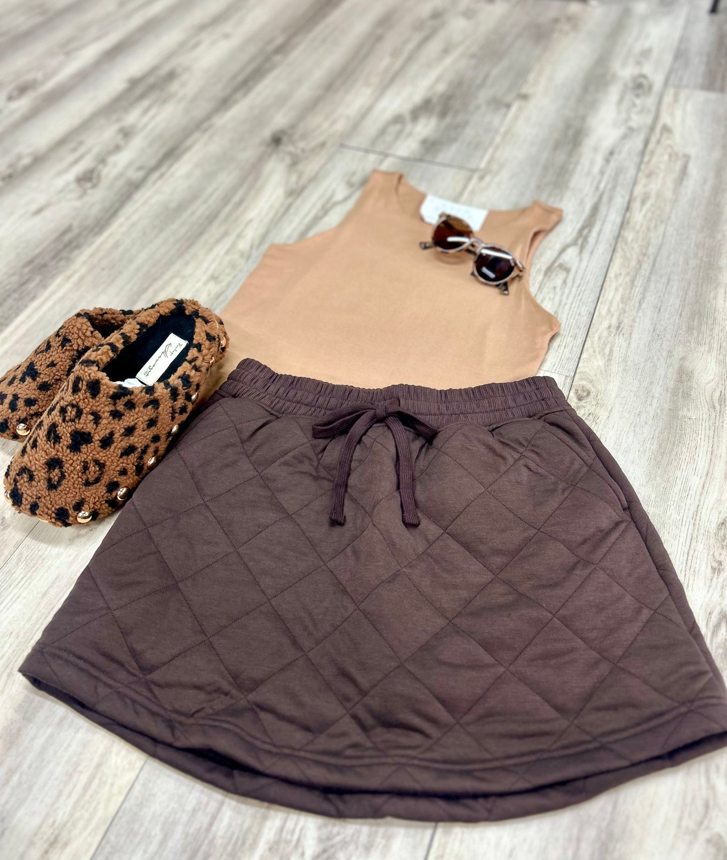 Espresso Quilted Skort