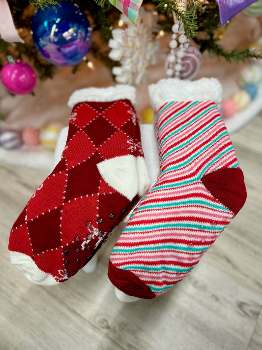 Fuzzy Christmas Socks