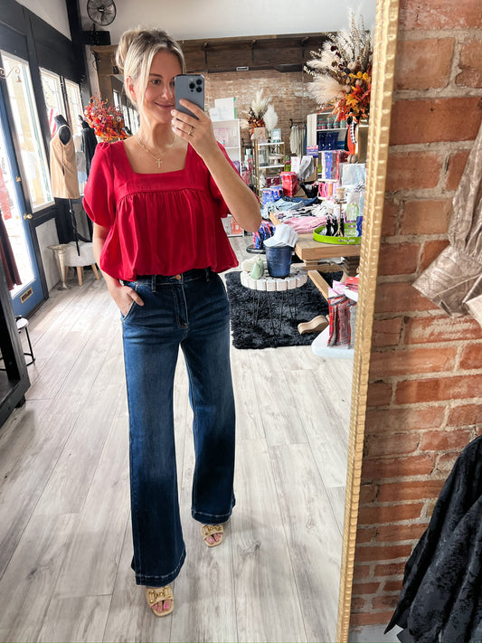 Ruby Red Bubble Blouse