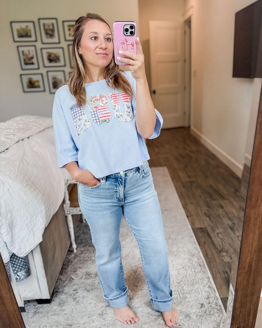 Donna Straight Cuffed Jeans