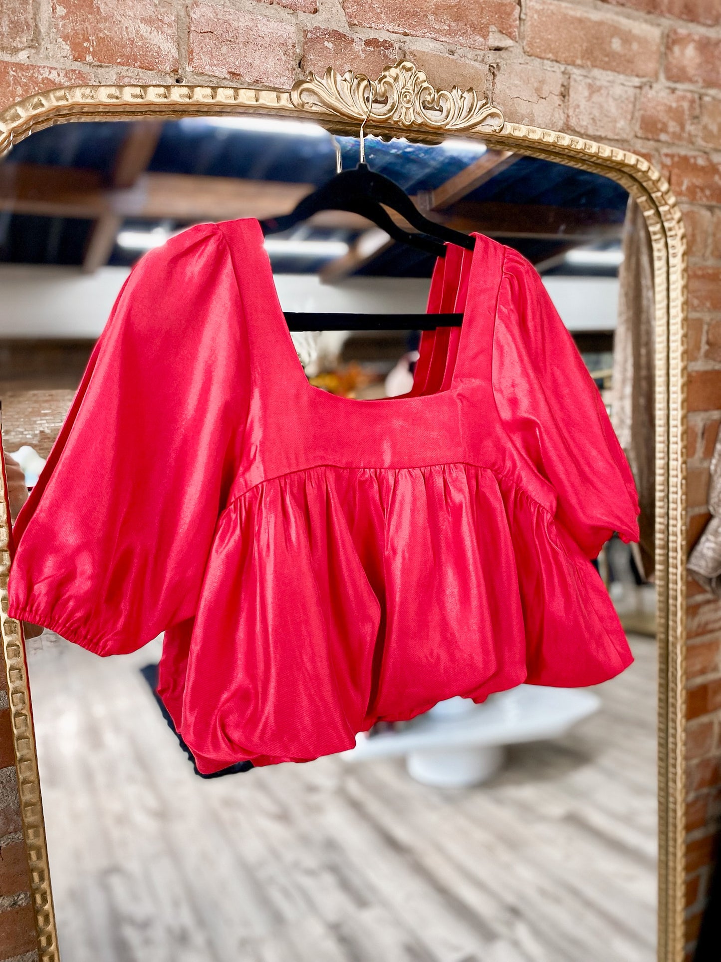 Ruby Red Bubble Blouse
